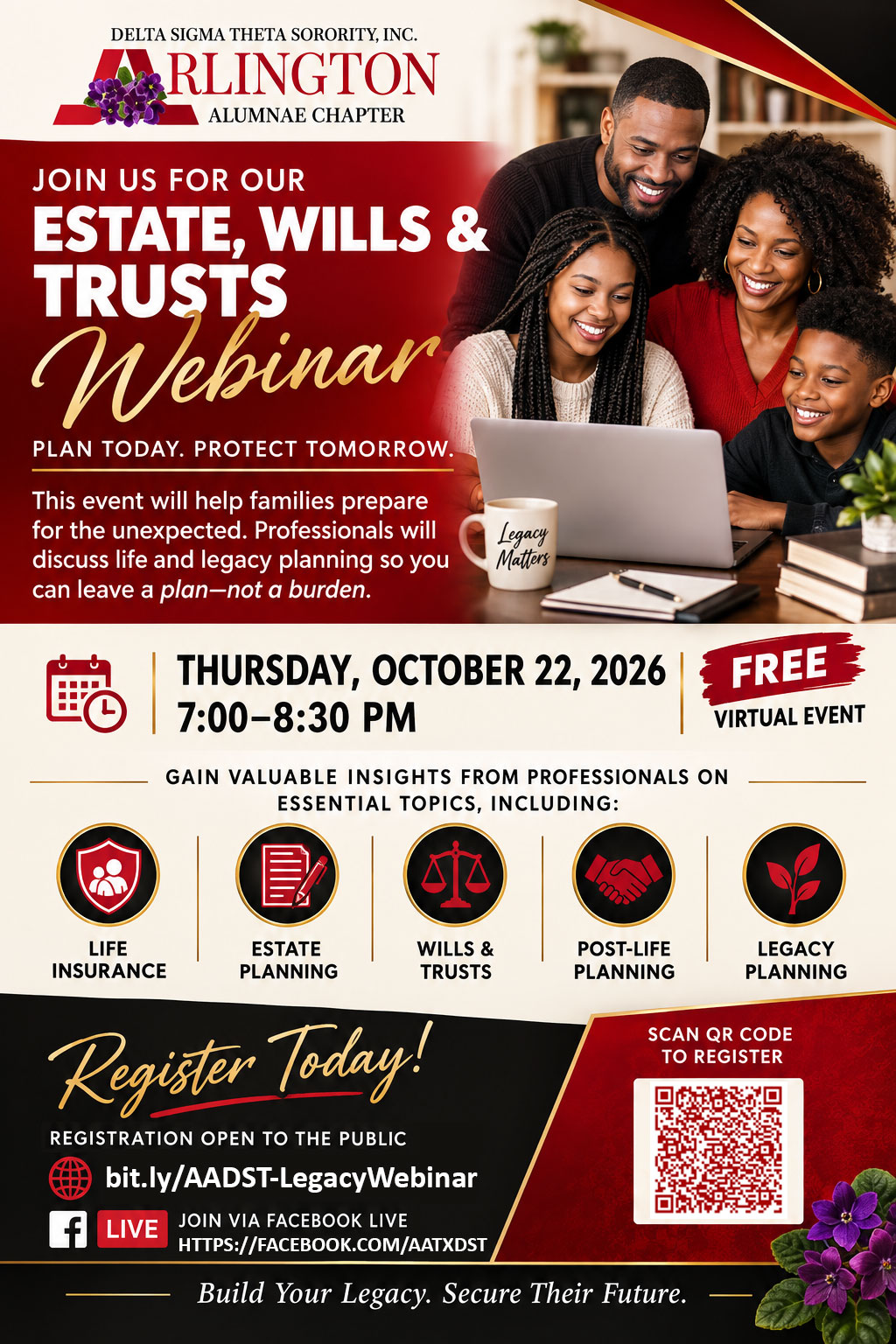 Arlington Alumnae Protect What Matters Webinar covering Wills, Trusts, and Insurance